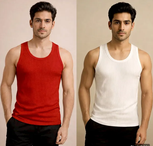 White_And_Red_Parker_Premium_Super_Combed_Cotton_Vest_For_Men_Pack_Of_2