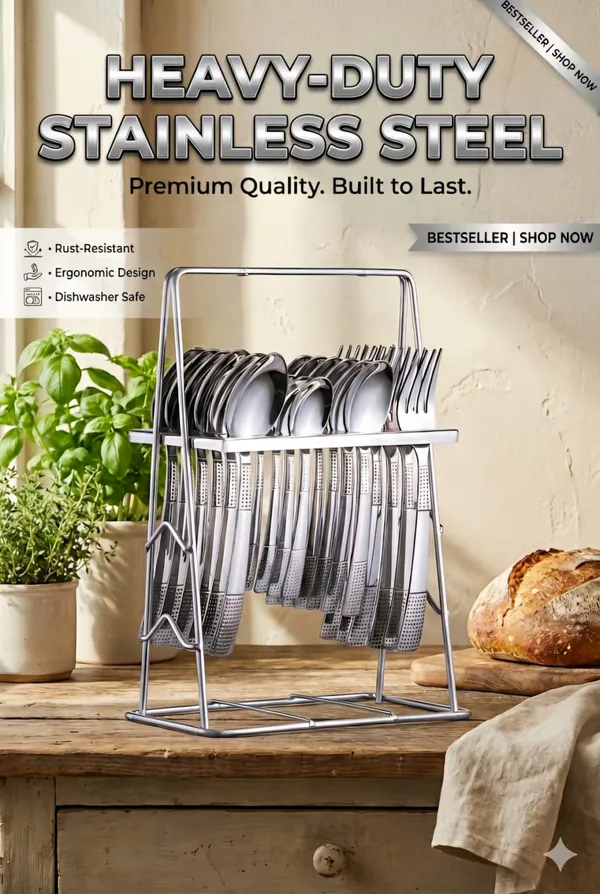 Set_Of_25_Pcs_Impressive_Silver_Cutlery_Set_Of_6_Dinner_Spoon,_6_Dinner_Fork,_6_Table_Spoon,6_Tea_Spoon_and_1_Stand