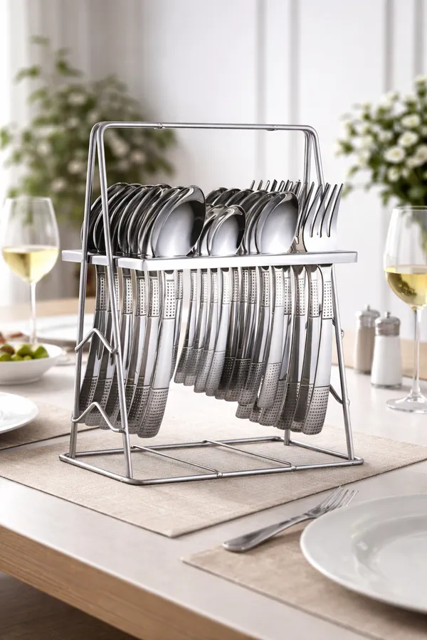 Set_Of_25_Pcs_Impressive_Silver_Cutlery_Set_Of_6_Dinner_Spoon,_6_Dinner_Fork,_6_Table_Spoon,6_Tea_Spoon_and_1_Stand