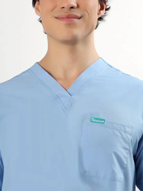 Sky_Breeze_Blue_V-Neck_Scrub_Suit_Set_Ultra_Soft_With_10_Pockets_For_Men