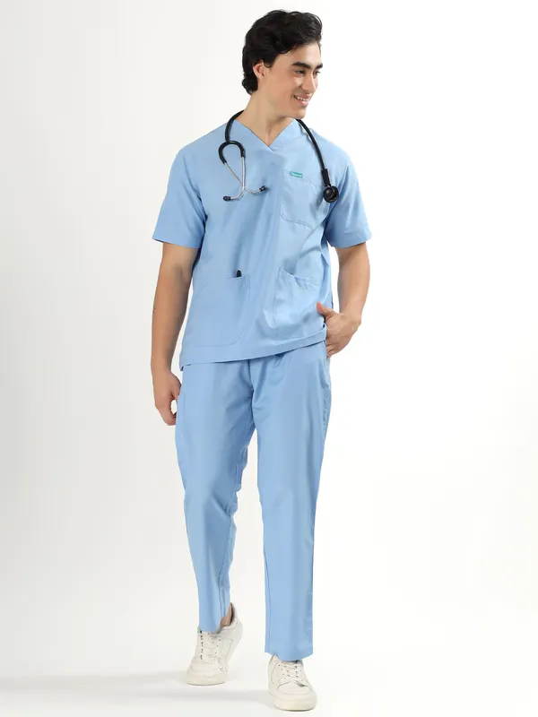 Sky_Breeze_Blue_V-Neck_Scrub_Suit_Set_Ultra_Soft_With_10_Pockets_For_Men