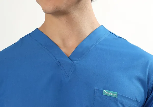 Customized_Cobalt_Blue_V-Neck_Scrub_Suit_Set_Ultra_Soft_With_10_Pockets_For_Men