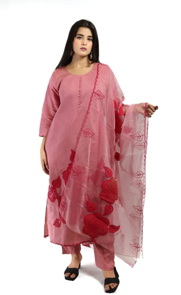 Peach_Premium_Quality_Kurta_Set_For_Women