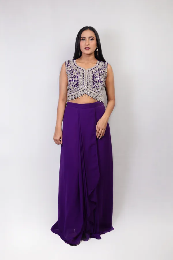 Purple_Elegant_Ethnic_Embellished_Co-ord_with_Shrug