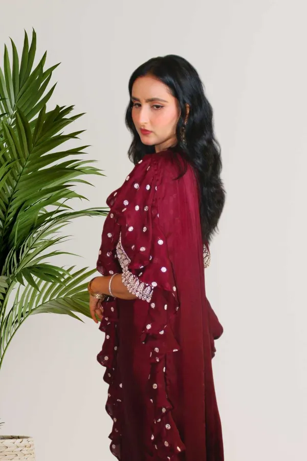 Maroon_Ready_To_Wear_Saree_For_Women