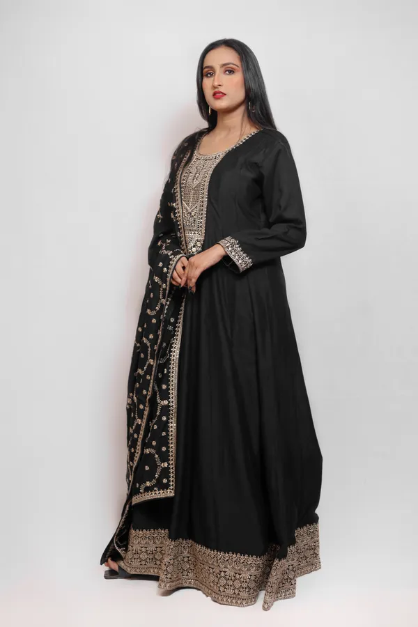 Black_Embroidered_Chinon_Anarkali_Suit_With_Dupatta_and_Padded_Bust