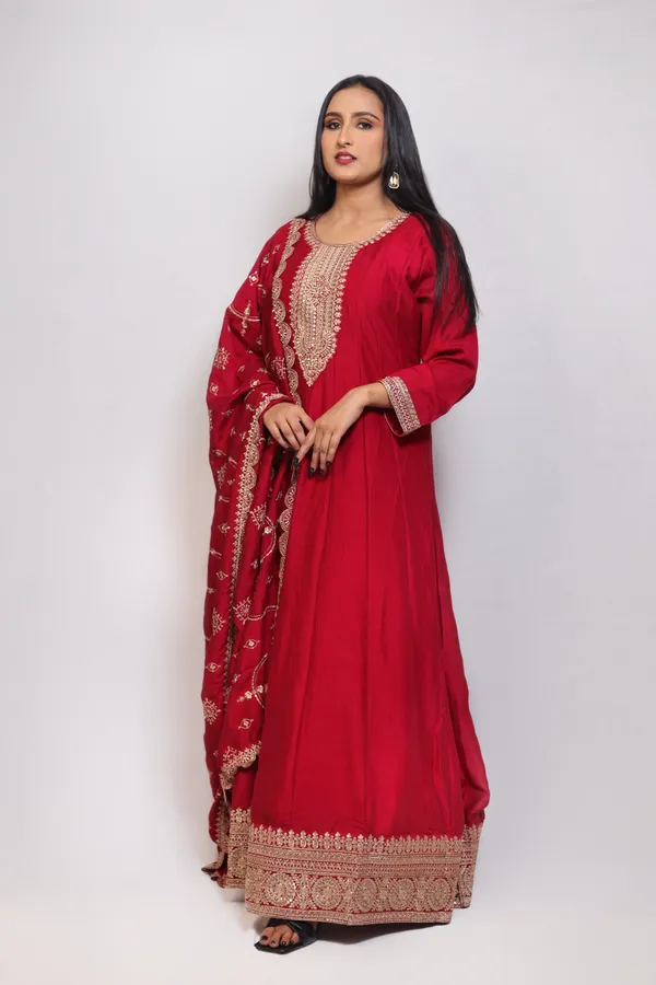 Red_Embroidered_Chinon_Anarkali_Suit_With_Dupatta_and_Padded_Bust