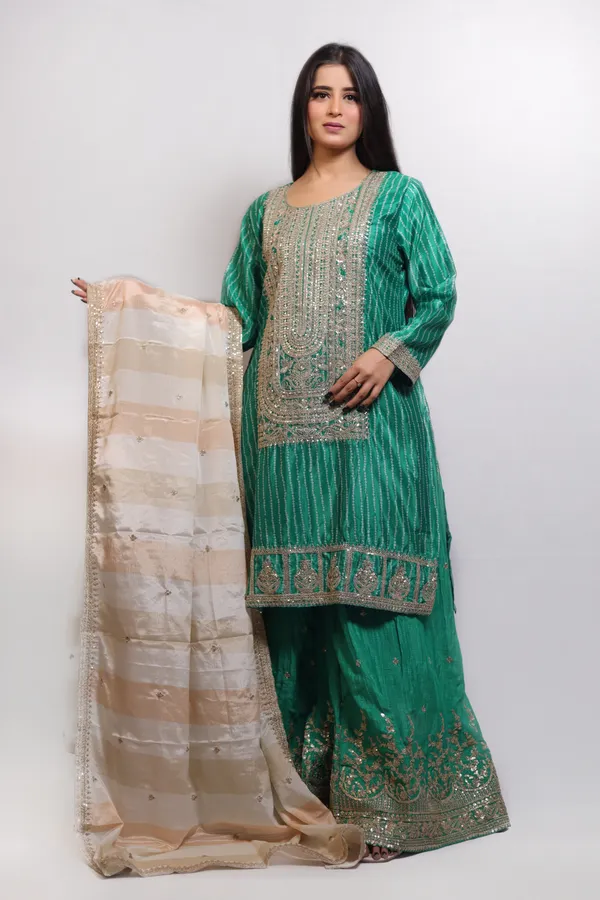 Green_Silk_Sharara_Set_with_Duppata__For_Women