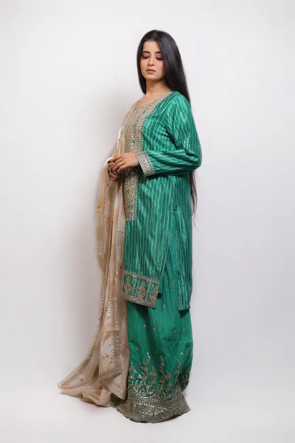 Green_Silk_Sharara_Set_with_Duppata__For_Women