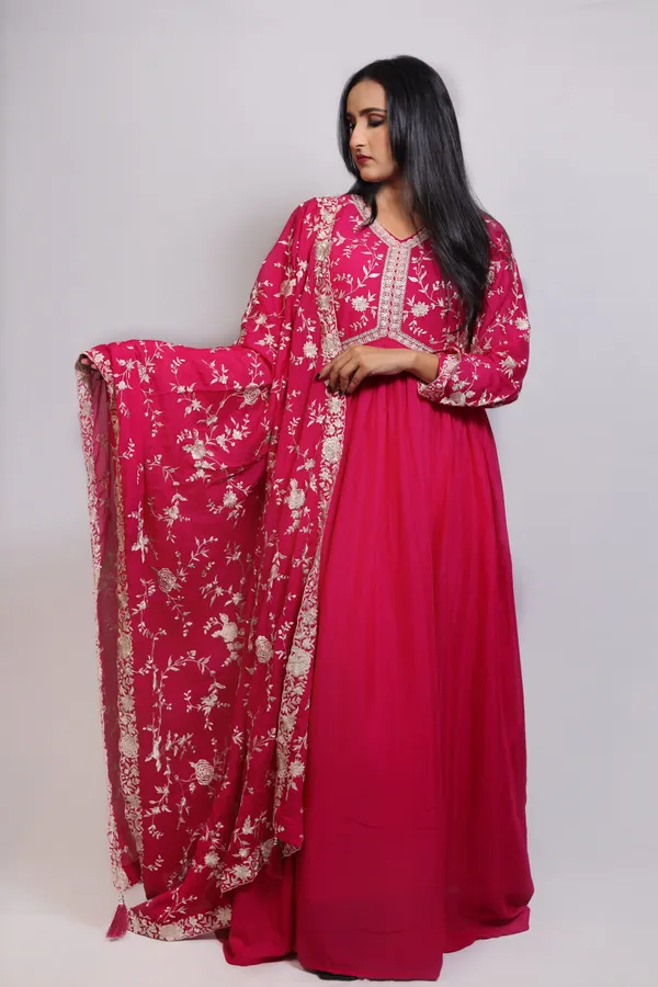 Pink_Embroidered_Chinon_Anarkali_Suit_With_Dupatta_and_Padded_Bust