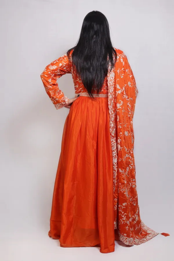 Orange_Embroidered_Chinon_Anarkali_Suit_With_Dupatta_and_Padded_Bust