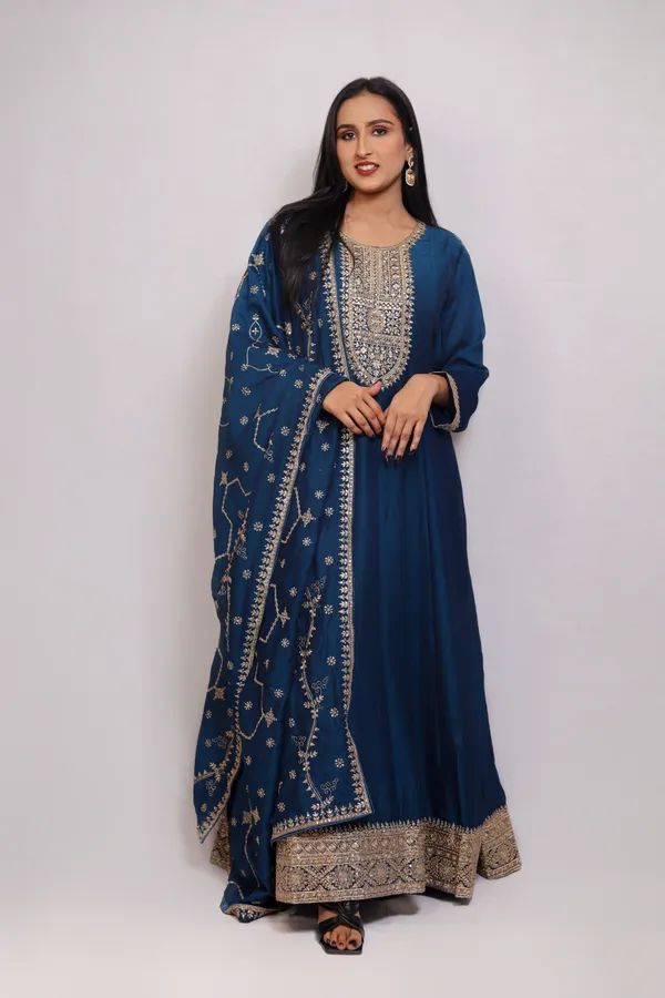 Blue_Embroidered_Chinon_Anarkali_Suit_With_Dupatta_and_Padded_Bust