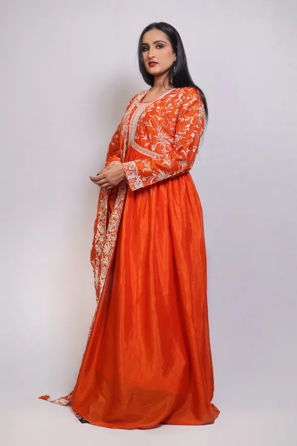 Orange_Embroidered_Chinon_Anarkali_Suit_With_Dupatta_and_Padded_Bust