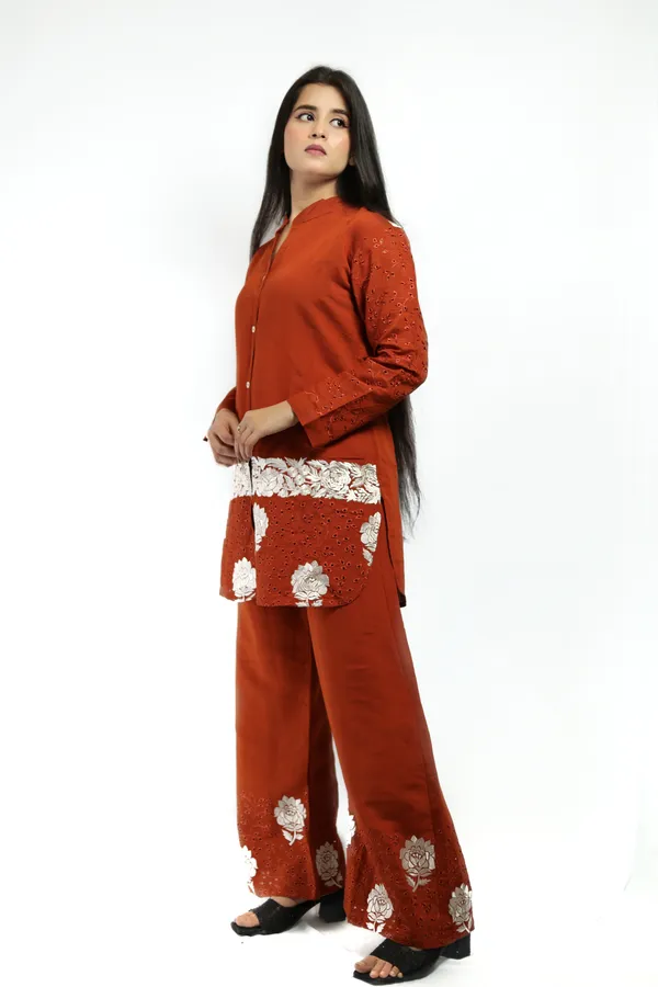 Orange_Premium_Quality_Co-Ord_Set_For_Women