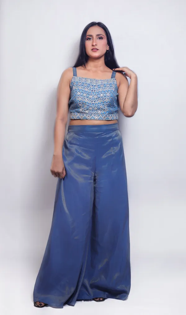Blue_Chinnon_Embellished_Co-ord_With_Shrug