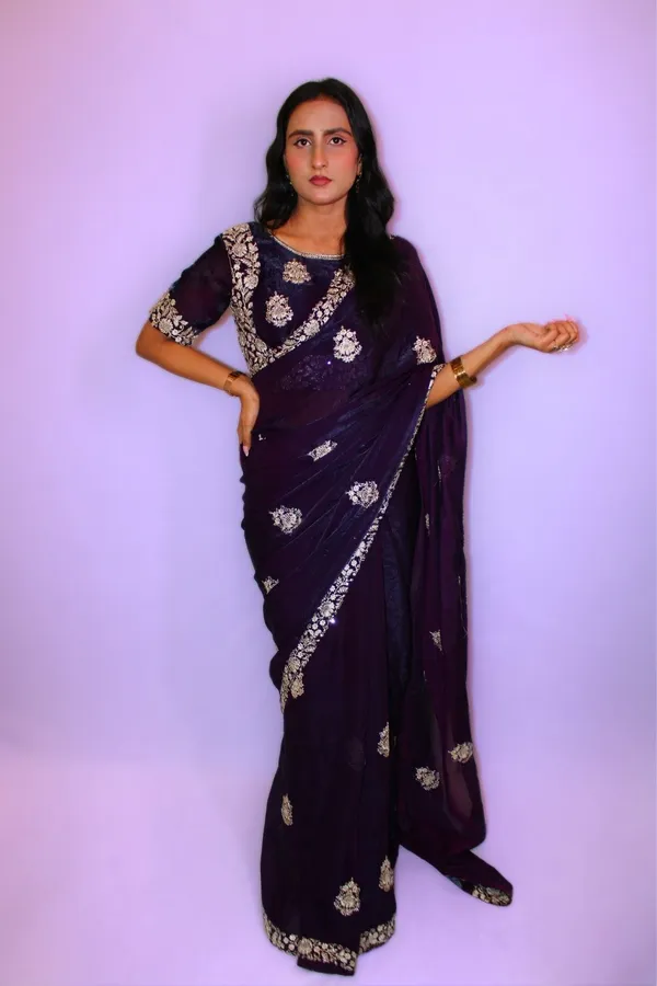 Purple_Saree_With_Stitched_Blouse_For_Women