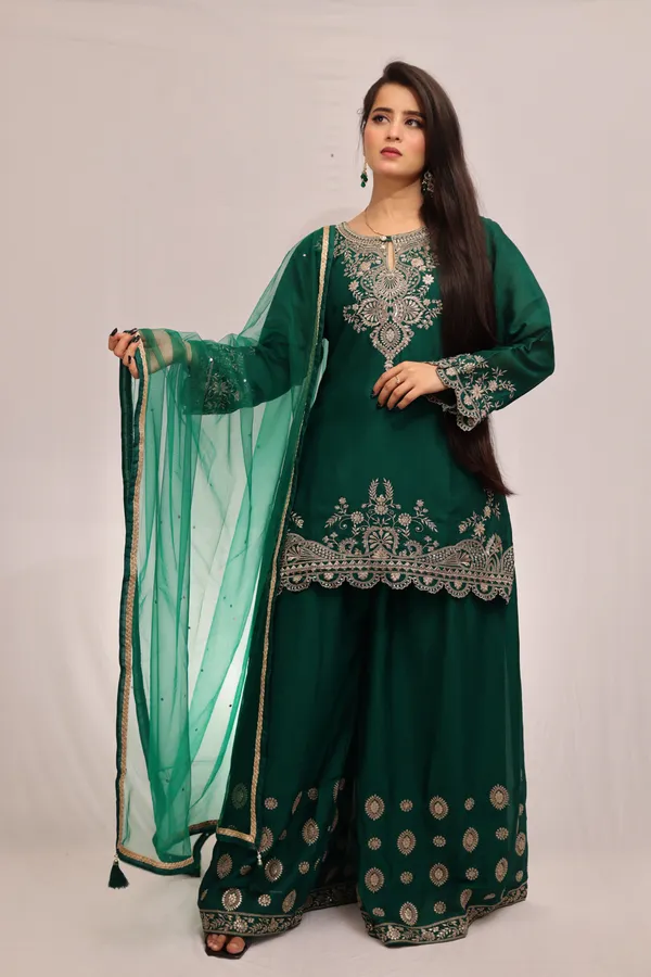 Green_Elegant_Embroidered_Palazzo_Suit_With_Dupatta