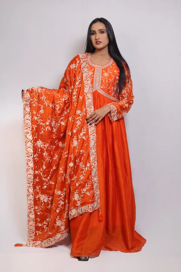 Orange_Embroidered_Chinon_Anarkali_Suit_With_Dupatta_and_Padded_Bust