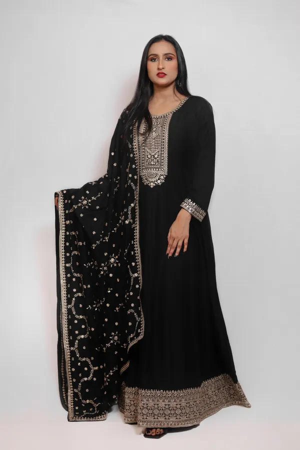 Black_Embroidered_Chinon_Anarkali_Suit_With_Dupatta_and_Padded_Bust
