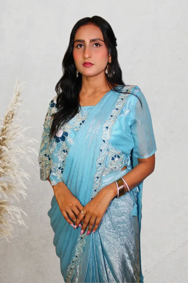 Ice_Blue_Ready_To_Wear_Saree_For_Women