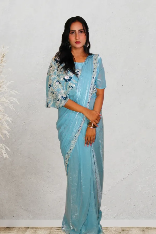 Ice_Blue_Ready_To_Wear_Saree_For_Women