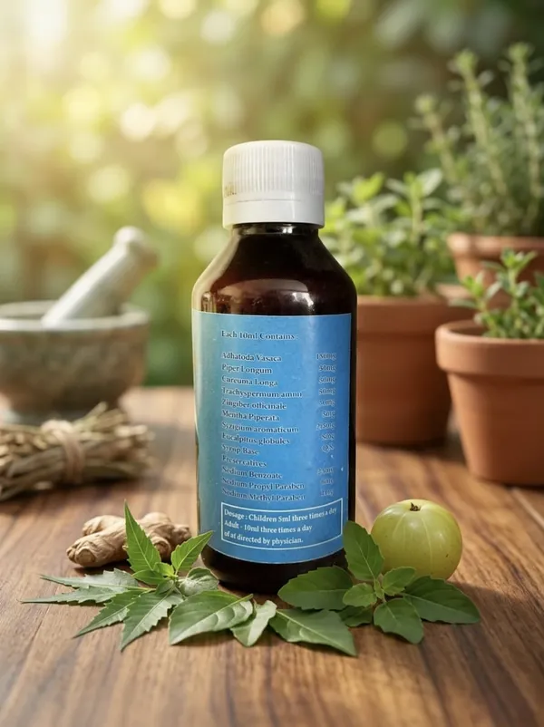 Brown_Adhatoda_Vasana,Eucalyptus_Globules,Syrup_Base,Sodium_Benzoate,_Sodium_Propyl,_Sodium_Methyl_Premium_Ayurvedic_Herbal_Cough_Syrup_For_Kids