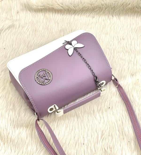 Purple_Premium_Polyurethane_Cross_Body_Bag_For_Women
