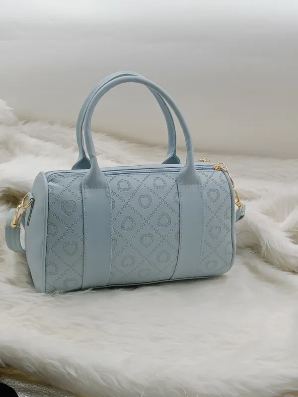 Sky_Blue_Premium_Polyurethane_Cross_Body_Bag_For_Women