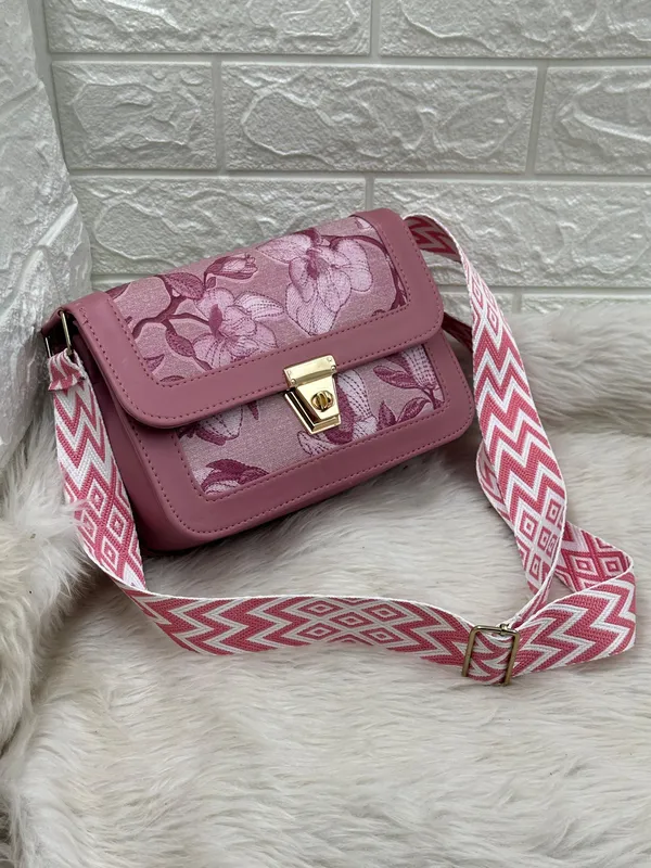 Dark_Pink_Premium_Polyurethane_Cross_Body_Bag_For_Women