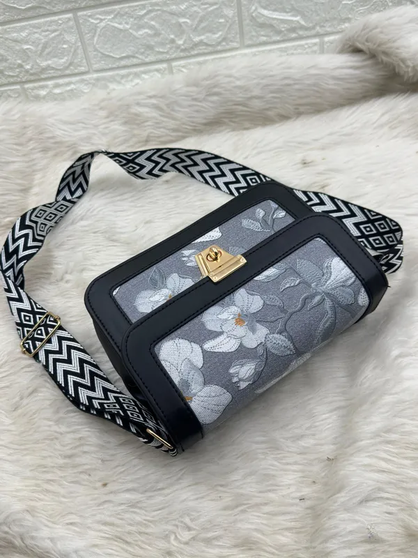 Black_Premium_Polyurethane_Cross_Body_Bag_For_Women