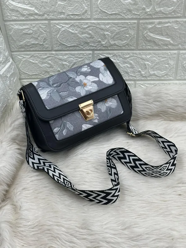 Black_Premium_Polyurethane_Cross_Body_Bag_For_Women