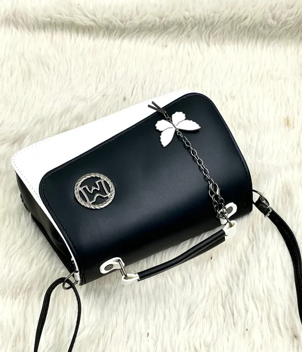 Black_Premium_Polyurethane_Cross_Body_Bag_For_Women