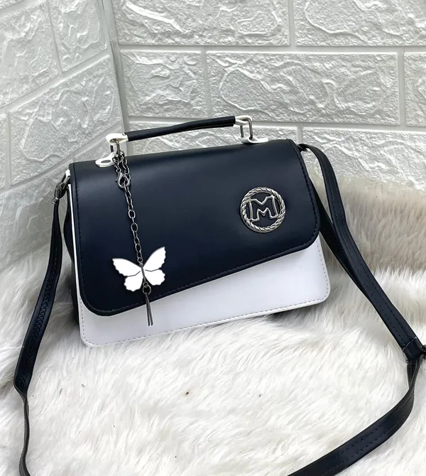 Black_Premium_Polyurethane_Cross_Body_Bag_For_Women
