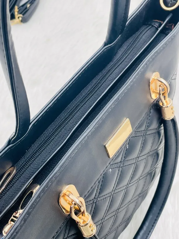 Black_Premium_Polyurethane_Hand_Bag_For_Women