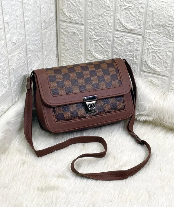 Brown_Premium_Polyurethane_Cross_Body_Bag_For_Women