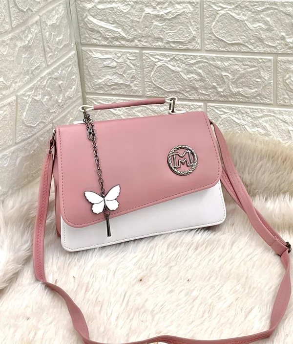 Light_Pink_Premium_Polyurethane_Cross_Body_Bag_For_Women