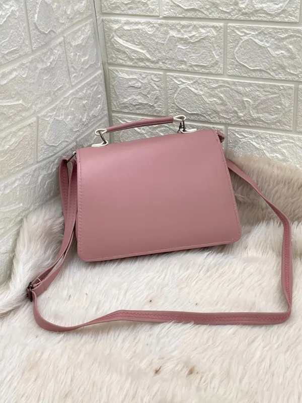 Light_Pink_Premium_Polyurethane_Cross_Body_Bag_For_Women