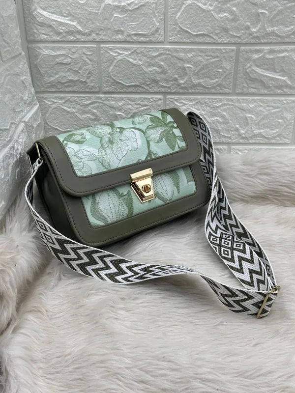Green_Premium_Polyurethane_Cross_Body_Bag_For_Women