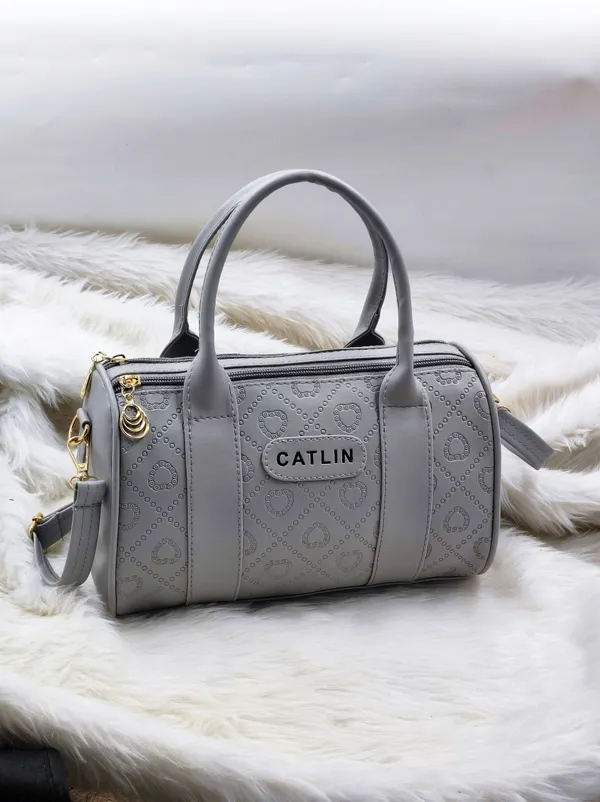 Grey_Premium_Polyurethane_Cross_Body_Bag_For_Women