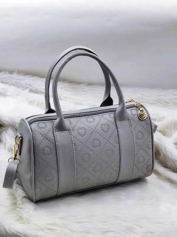 Grey_Premium_Polyurethane_Cross_Body_Bag_For_Women