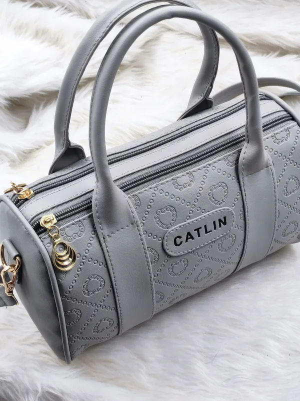Grey_Premium_Polyurethane_Cross_Body_Bag_For_Women