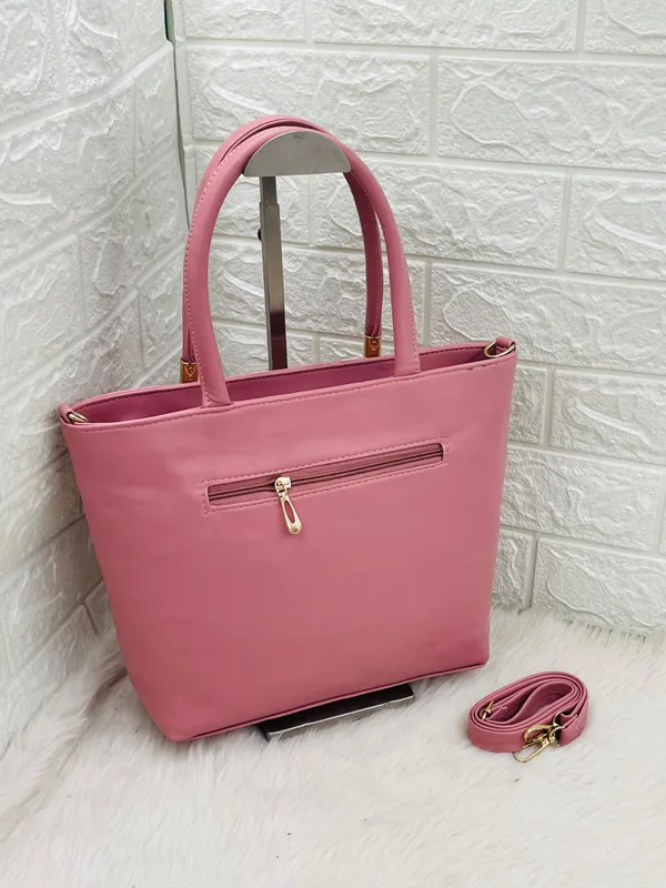 Pink_Premium_Polyurethane_Hand_Bag_For_Women