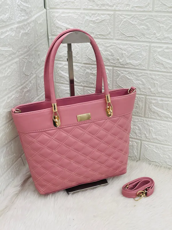 Pink_Premium_Polyurethane_Hand_Bag_For_Women