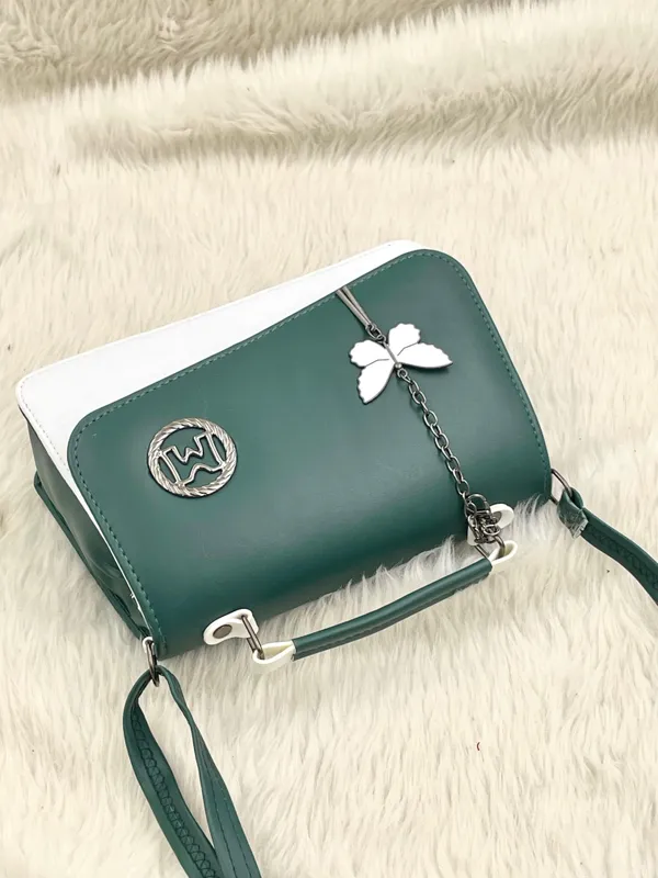 Green_Premium_Polyurethane_Cross_Body_Bag_For_Women