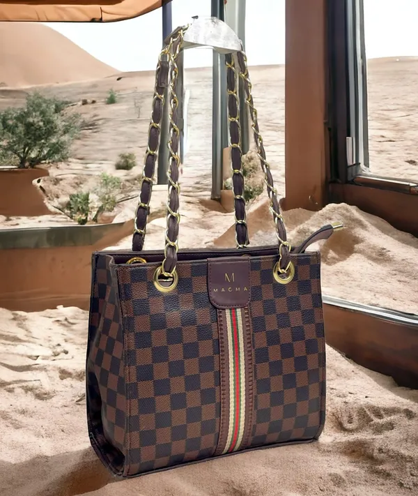 Brown_Premium_Polyurethane_Cross_Body_Bag_For_Women