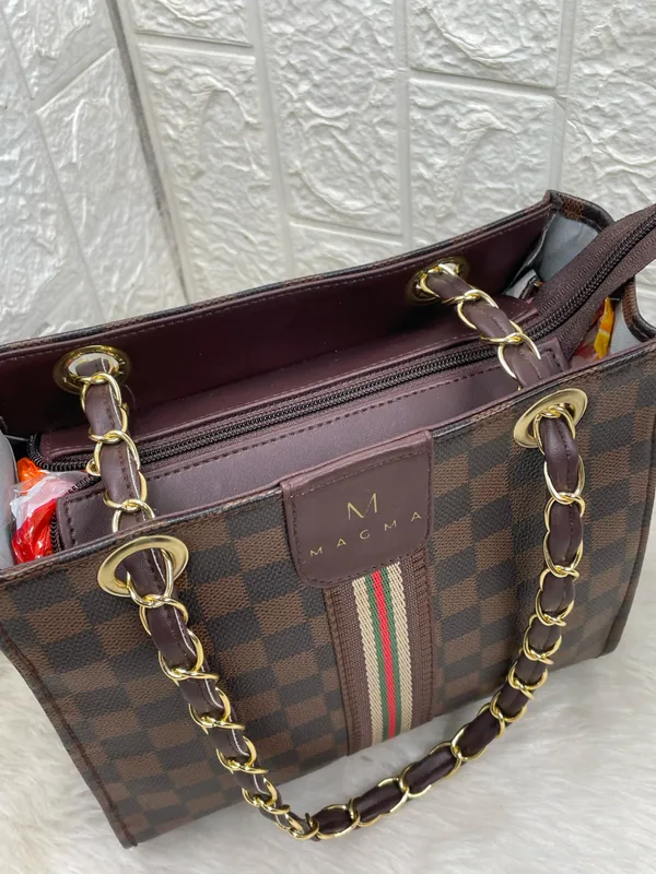 Brown_Premium_Polyurethane_Cross_Body_Bag_For_Women