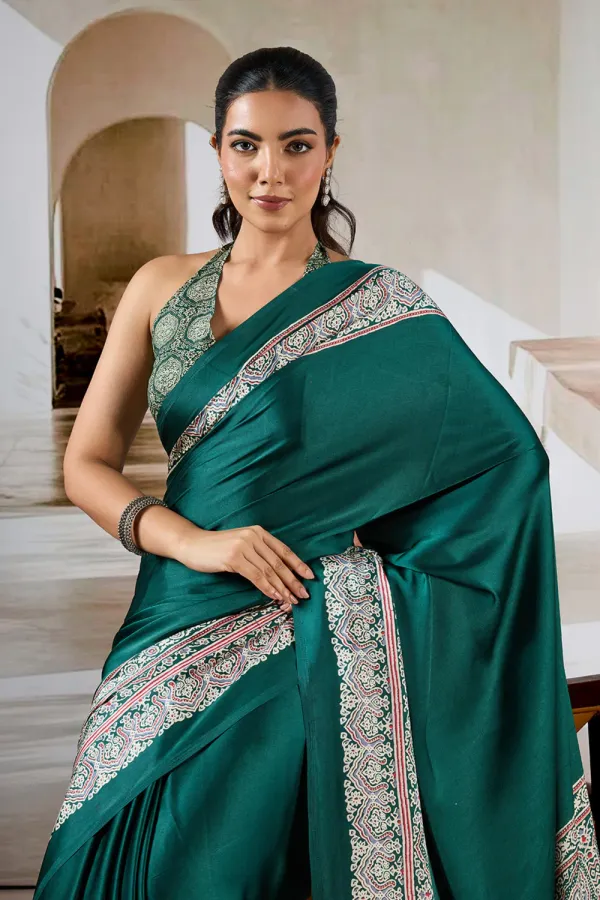 Ainsley_Green_Ajrakh_Printed_Satin_Crepe_Silk_Saree