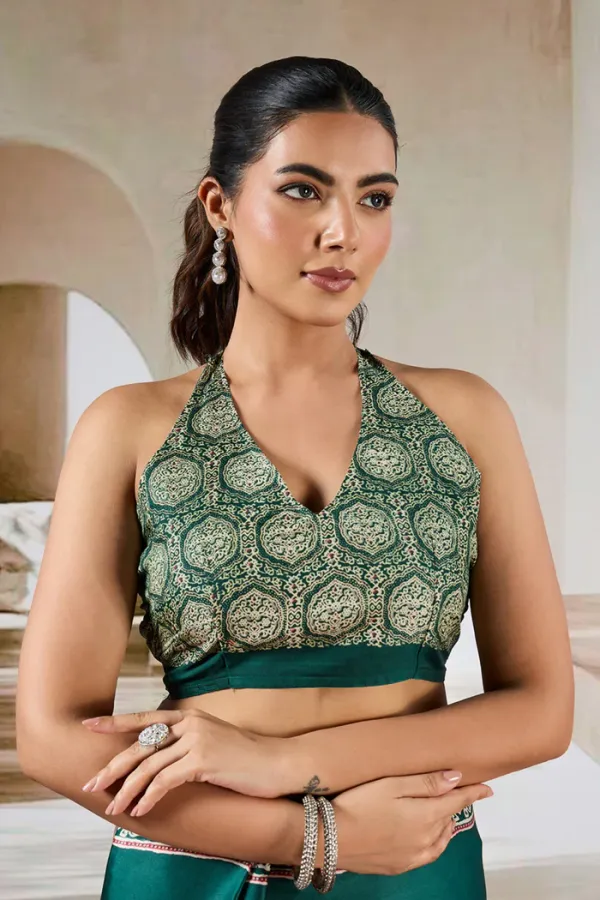 Ainsley_Green_Ajrakh_Printed_Satin_Crepe_Silk_Saree