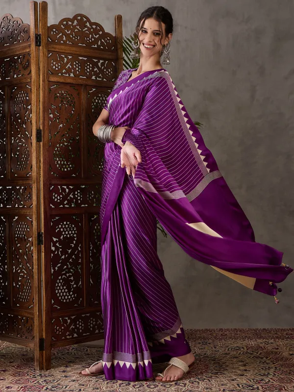 Purple_Ajrakh_Printed_Silk_Saree_For_Women