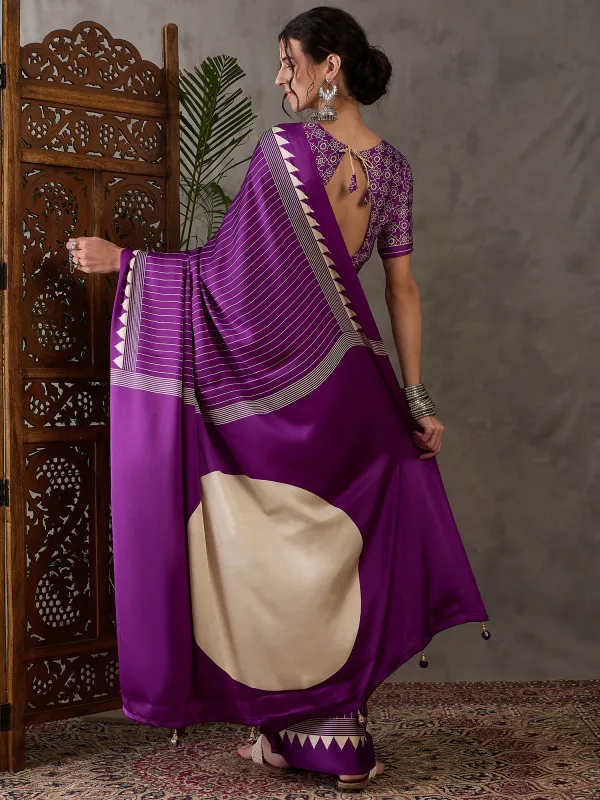 Purple_Ajrakh_Printed_Silk_Saree_For_Women
